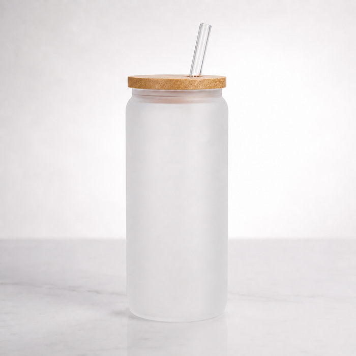 Custom 16oz Frosted Sublimation Glass with Straw