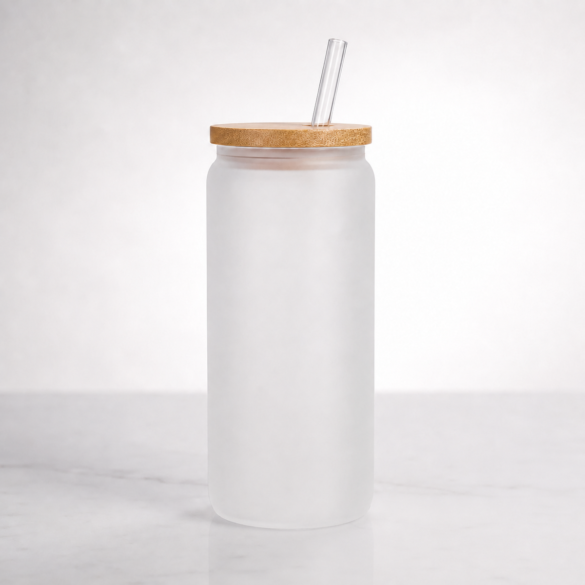 Custom 16oz Frosted Sublimation Glass with Straw