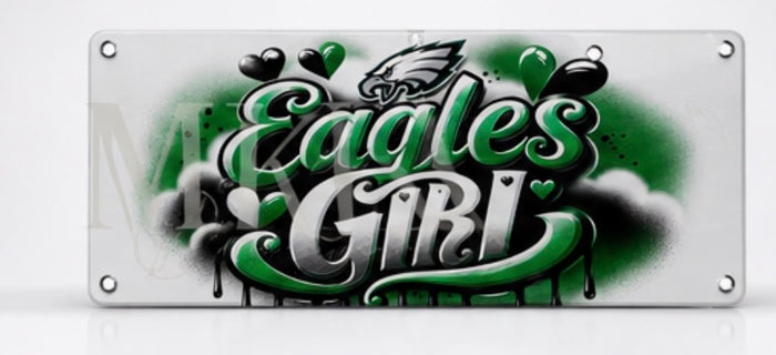 Eagles Girl Custom Front License Plate